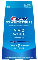 Hodinové bieliace pásiky Crest Express Bieliace pásiky na zuby Crest VIVID WHITE