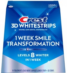Bieliace p&aacute;siky na zuby Crest 1 WEEK SMILE TRANSFORMATION