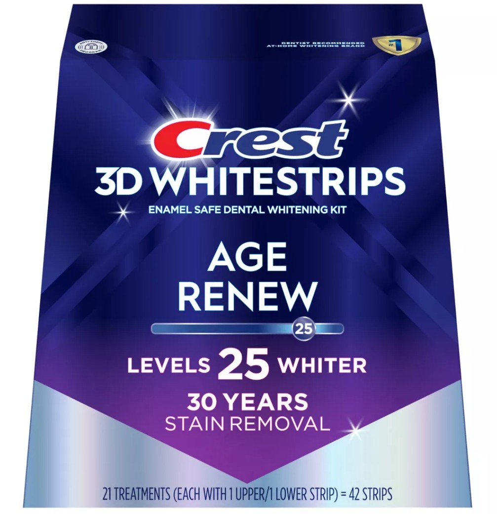 Bieliace pásiky Crest 3D Whitestrips AGE RENEW
