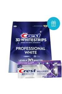 Výhodný balíček bieliace pásiky PROFESSIONAL WHITE + bieliaca zubná pasta BRILLIANCE Luminous PURPLE