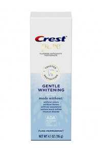 Bieliaca zubná pasta Crest PURE Gentle Whitening bez umelých farbív, sladidiel, SLS
