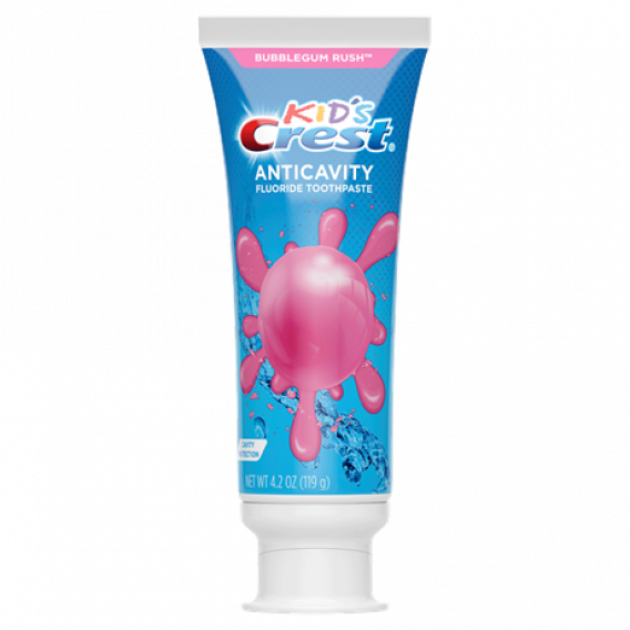 Zubná pasta pre deti Crest Kid's Bubblegum Rush so žuvačkovou príchuťou