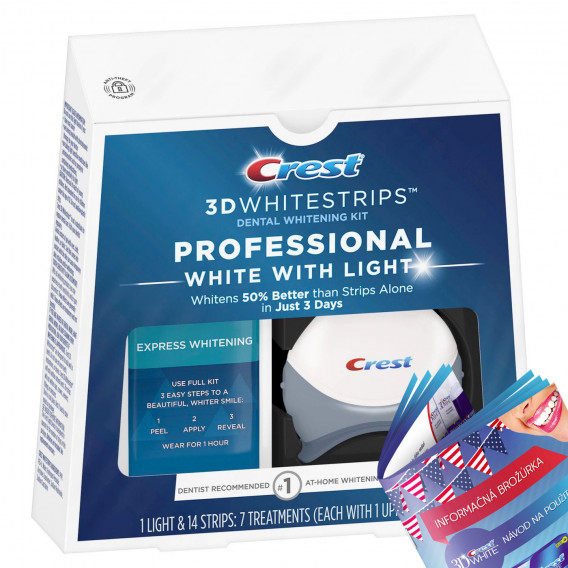 Bieliace pásiky Crest 3D White s bieliacou lampou (novší model)