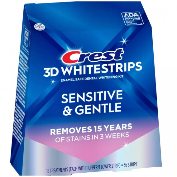 Bieliace pásiky na citlivé zuby Crest Whitestrips SENSITIVE & GENTLE