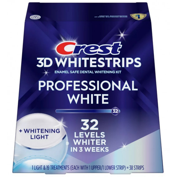 Bieliace pásiky Crest 3D PROFESSIONAL White + LED LIGHT s bieliacou lampou
