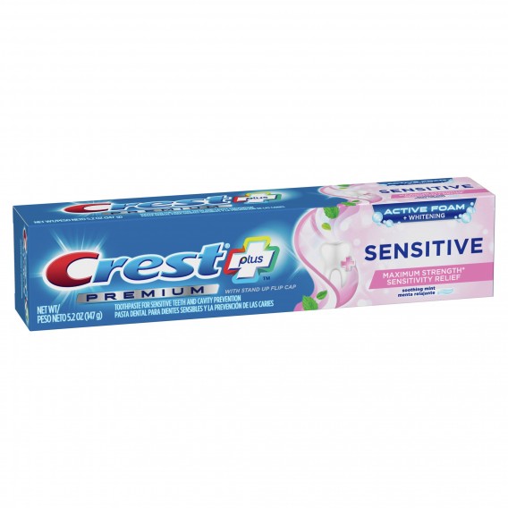 Bieliaca zubná pasta na citlivé zuby Crest PREMIUM Plus Sensitive