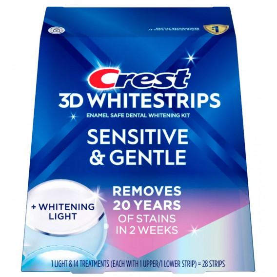 Bieliace pásiky Crest 3D Whitestrips SENSITIVE & GENTLE s bieliacou lampou Bieliace pásiky Crest 3D Whitestrips SENSITIVE & GENTLE s bieliacou lampou