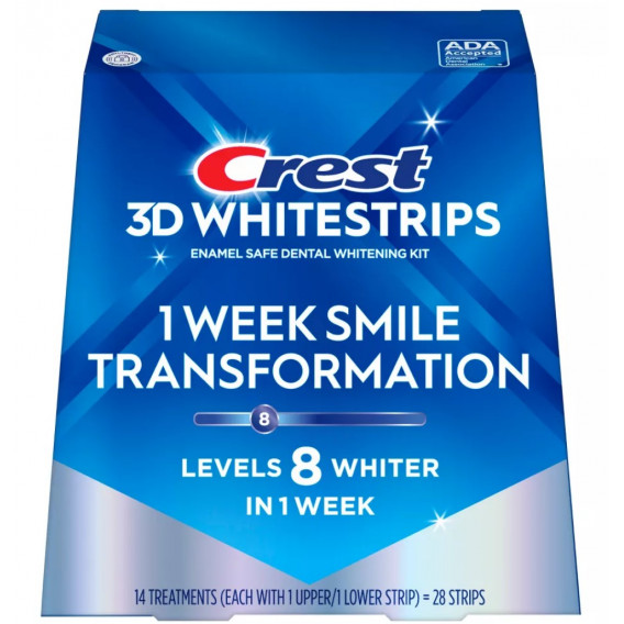 Bieliace pásiky Crest 3D Whitestrips 1 WEEK SMILE TRANSFORMATION