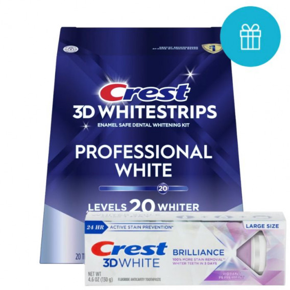 Výhodný balíček - bieliace pásiky Professional White + bieliaca zubná pasta Brilliance
