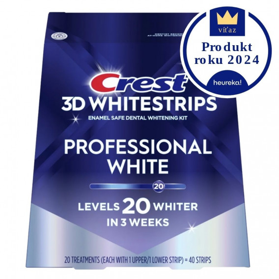 Bieliace pásiky na zuby Crest 3D Whitestrips PROFESSIONAL WHITE